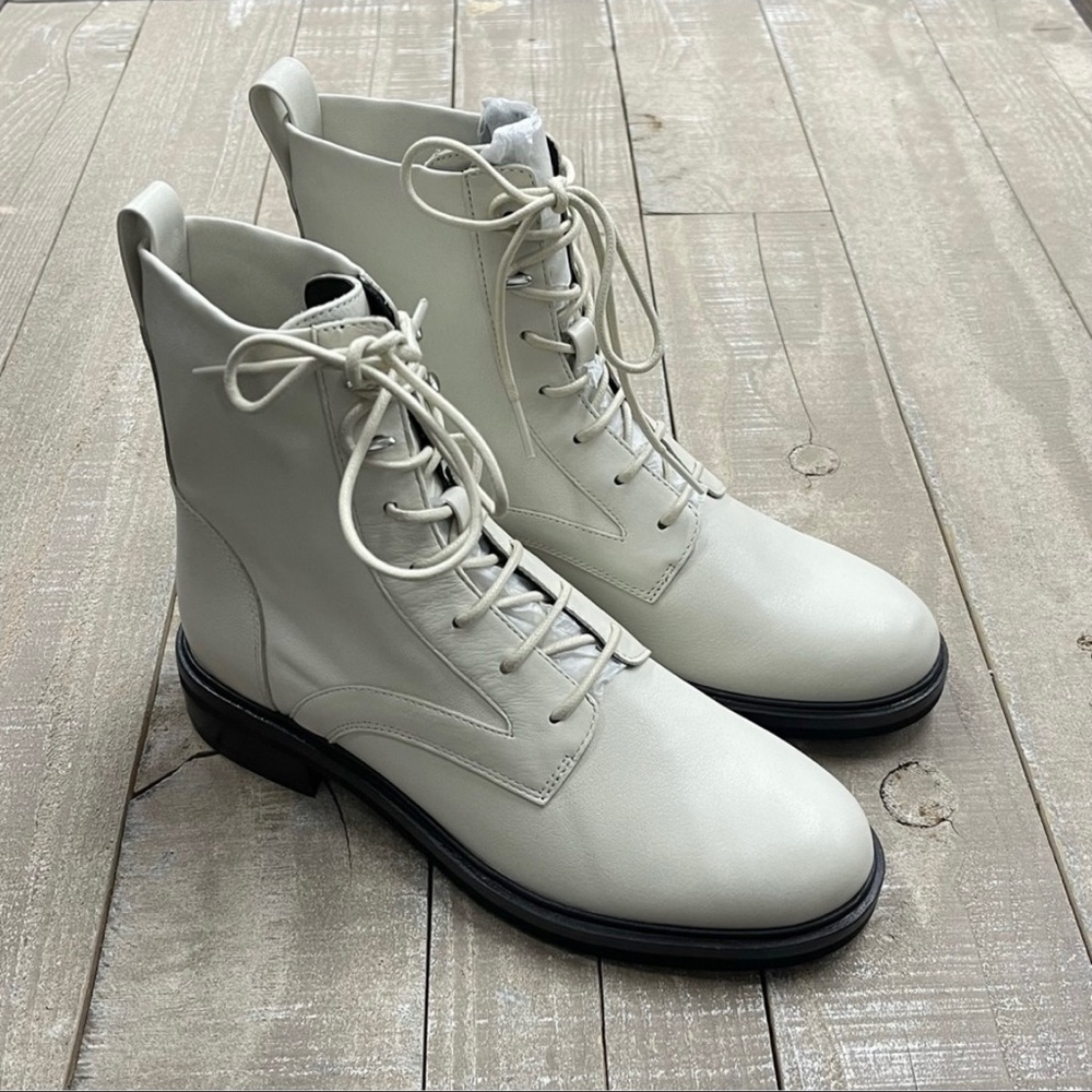 NIB: RAG & BONE Women’s Slayton Leather Lace Up Boot, Antique White Sz 7 (37 EU) - Picture 2 of 15